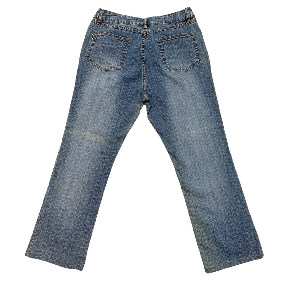 VTG Y2k Med Wash Straight Jeans Womens Studded McBling Denim Rodeo 13/14 Petite - Picture 7 of 10